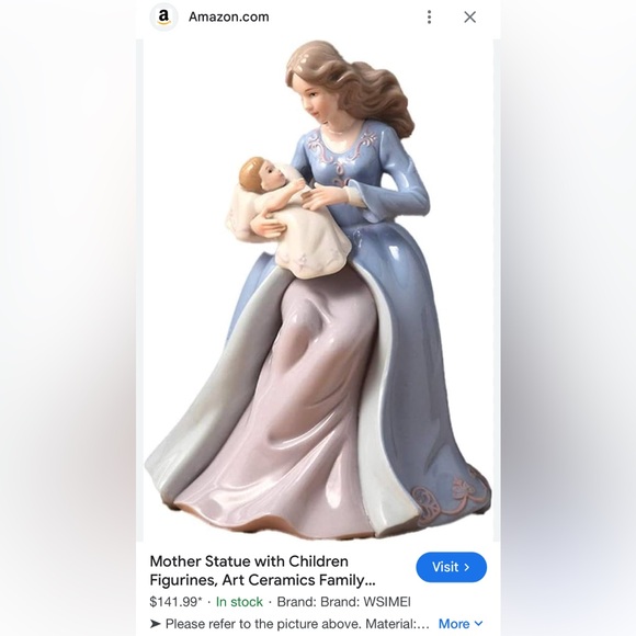 Lladro Mother and Child Figurine - Blue and Pink - Picture 1 of 8